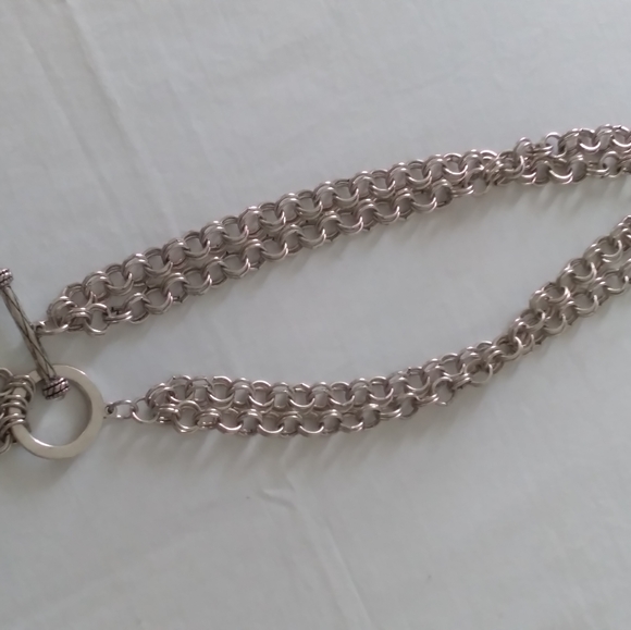 Chico's double strand silver tone key necklace 28" - Picture 4 of 10